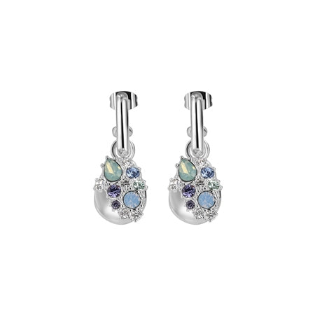 Newbridge, Drop Earrings with Blue and Clear Stones Quinlans Gift Shop
