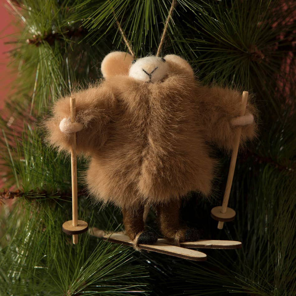 Skier Mouse Felt Ornament