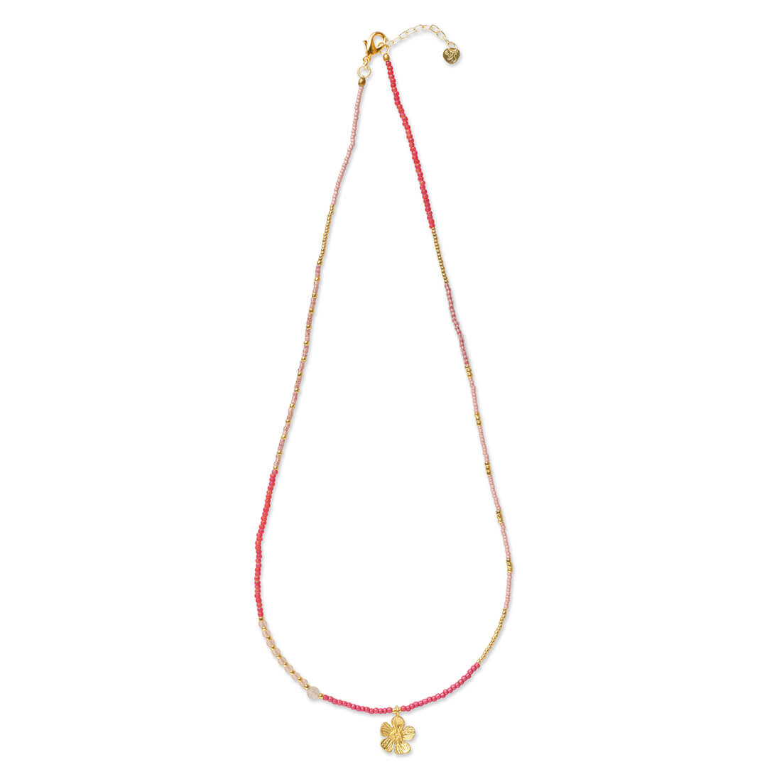 A Beautiful Story, Adventurous Rose Quartz Necklace Gold Covered A Beautiful Story