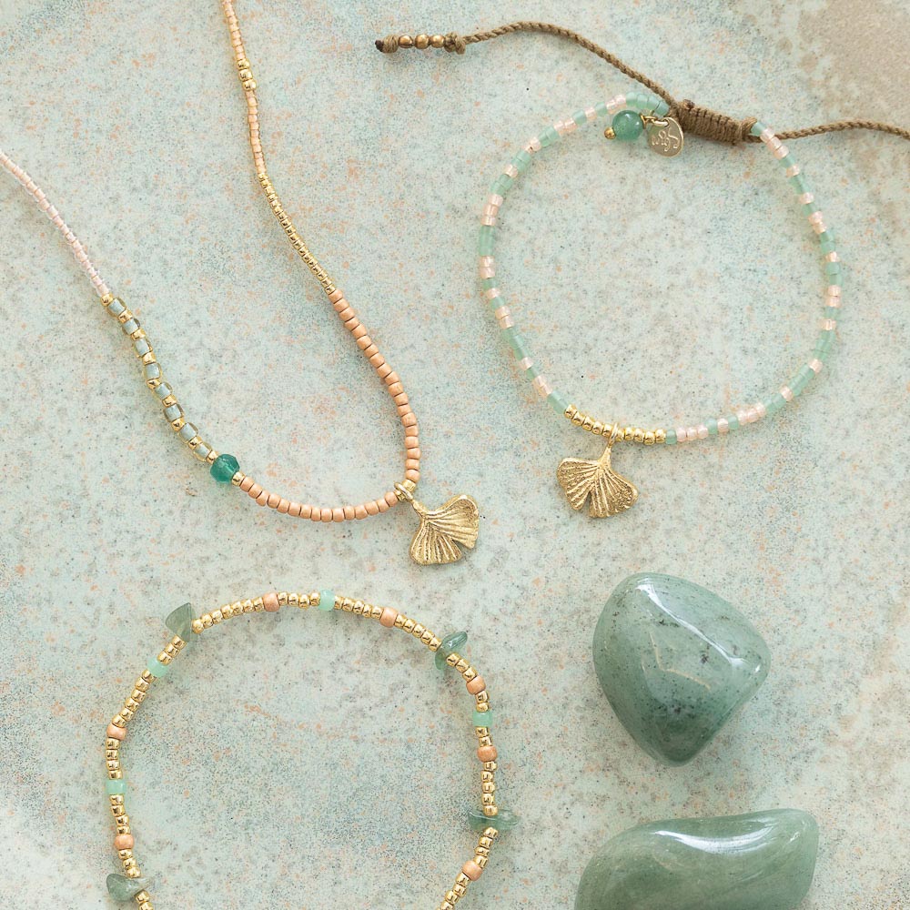 A Beautiful Story, Flashy Aventurine Bracelet Gold Coloured A Beautiful Story