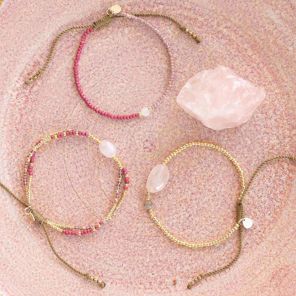 A Beautiful Story, Shining Rose Quartz bracelet A Beautiful Story
