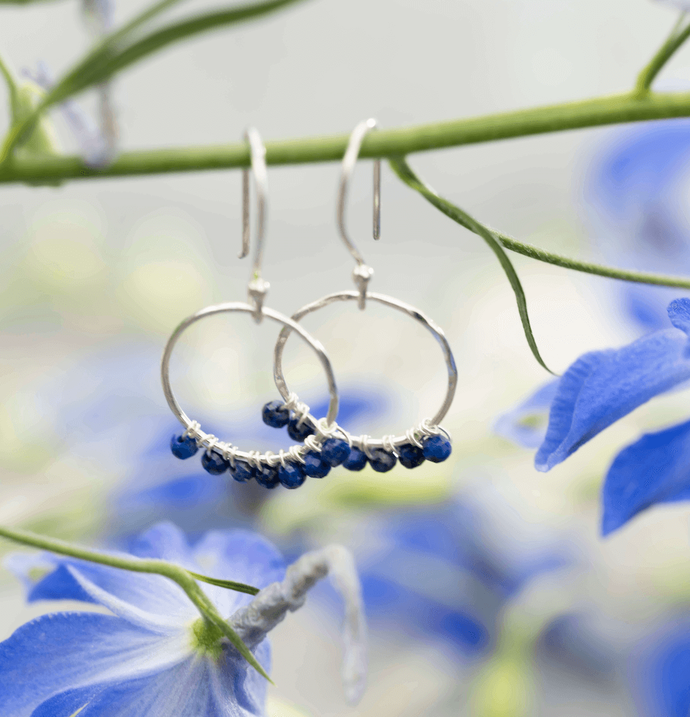 A Beautiful Story, Compassion Lapis Lazuli Earrings Silver Plated A Beautiful Story