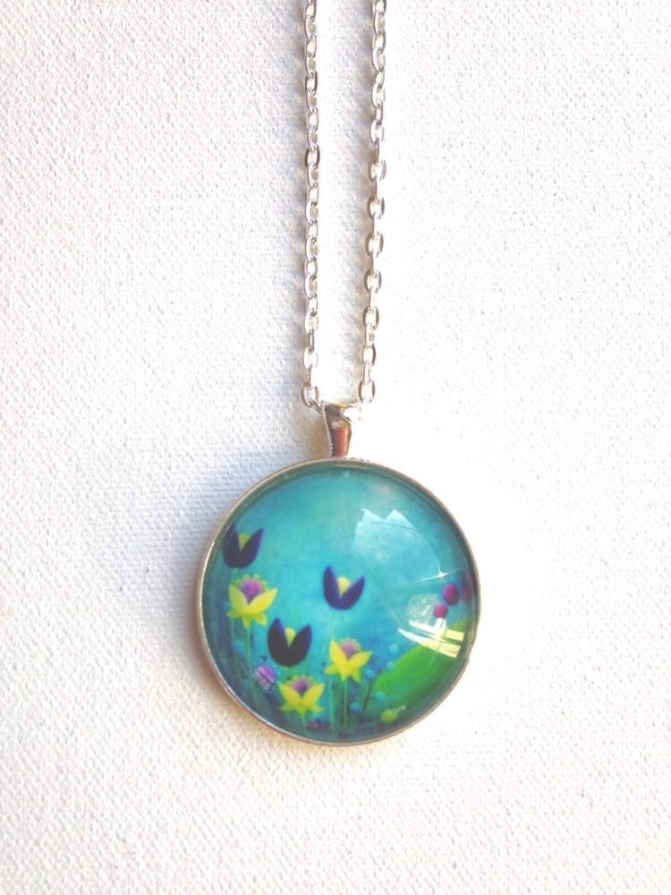 Amélie Gagné, Large Necklace “Turquoise”