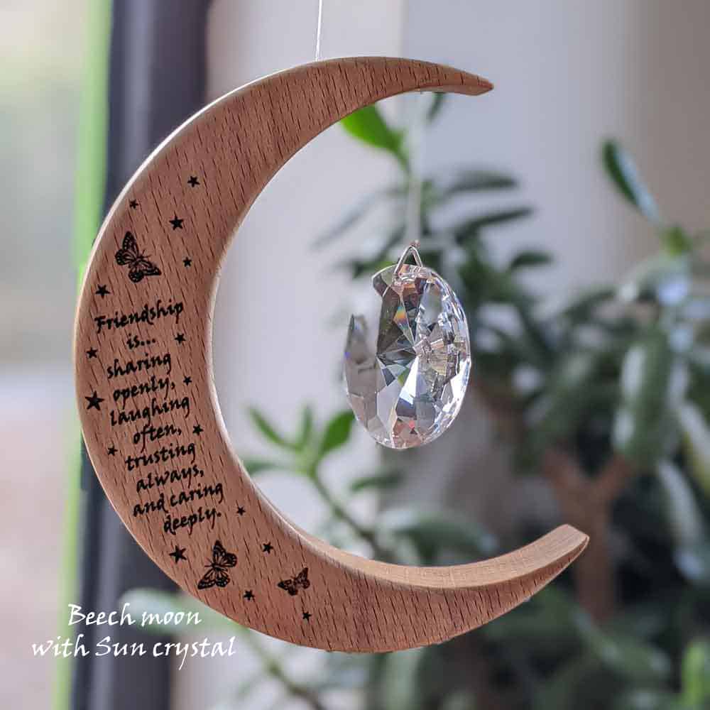Artwood, Large Friendship Beech Moon Suncatcher Sun Artwood
