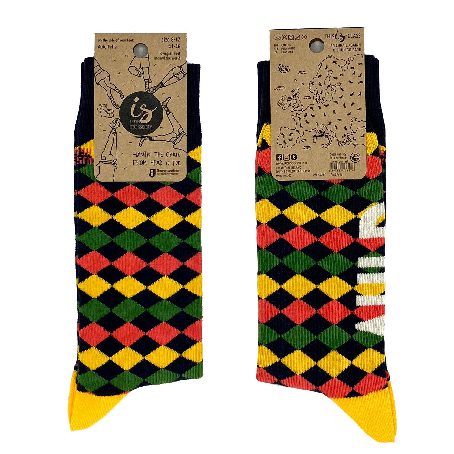 Irish Socksciety, Auld Fella - Father's Socks (size 8-12)