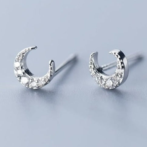 Azure, Moon Studs Silver