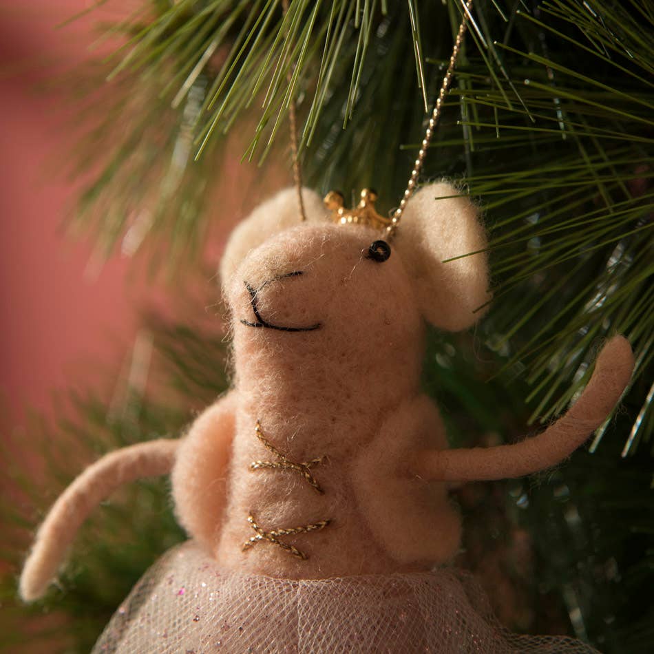 Ballerina Mouse Felt Ornament