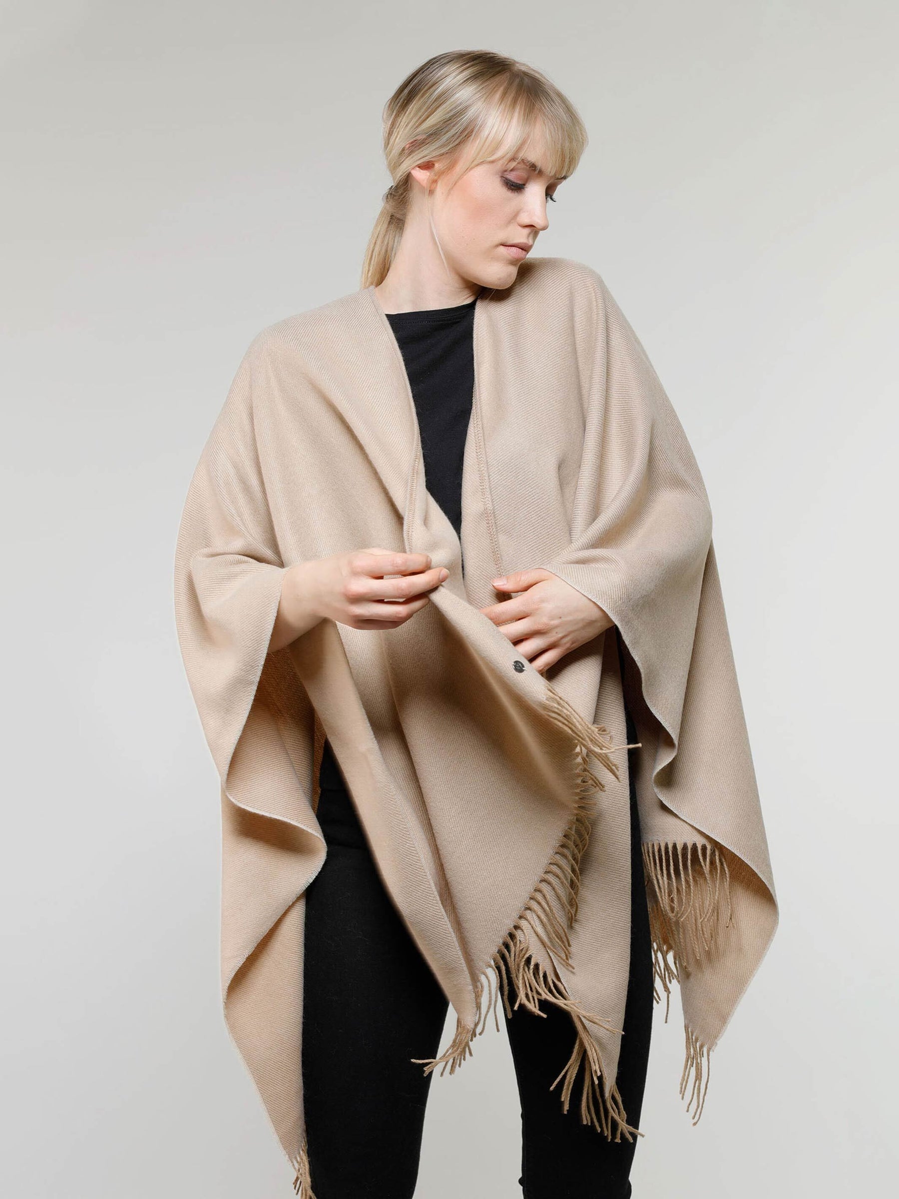 Beige Poncho Quinlans Gift Shop