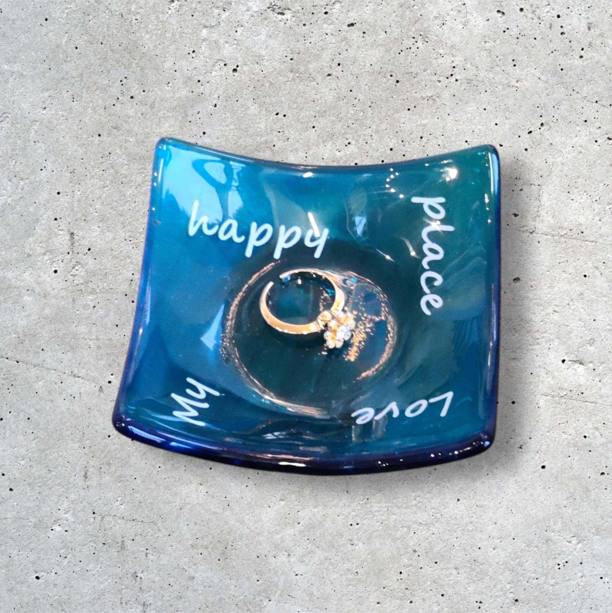 Berserks Glass, Trinket Dish - Blue Berserks Glass