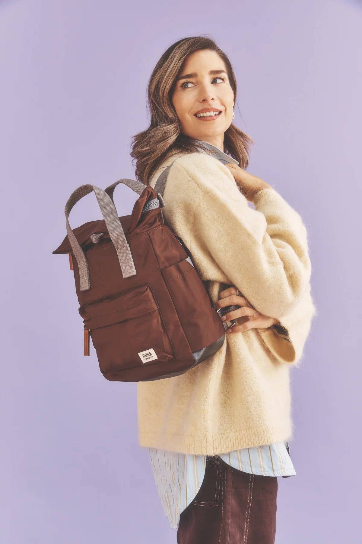 Roka, Canfield Roll Top Backpack in Rocky Road