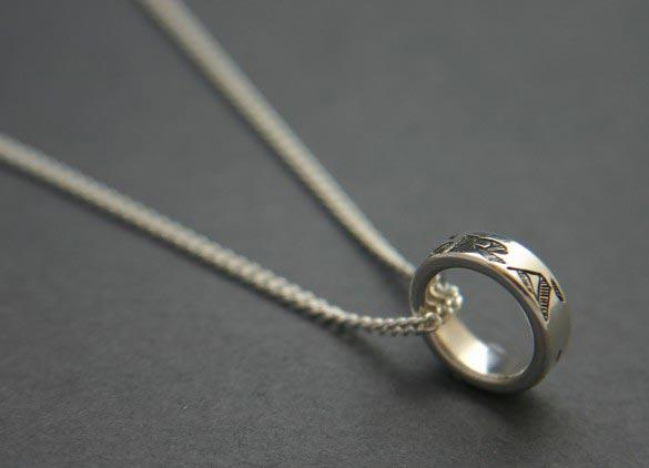 Claddagh Design, Grá Ogham Necklace Silver Claddagh Design