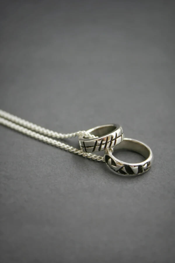 Claddagh Design, Ogham Cara & Grá Necklace