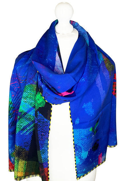 Clare O'Connor, Bamboo Scarf - blue Clare O'Connor