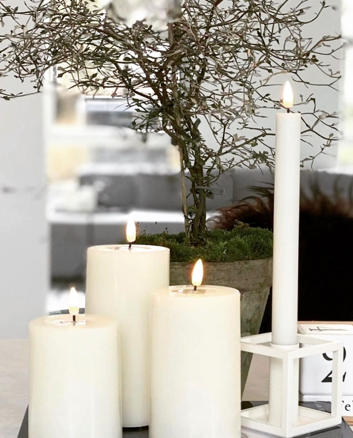 Deluxe ,Cream LED Candle (15cm) Deluxe