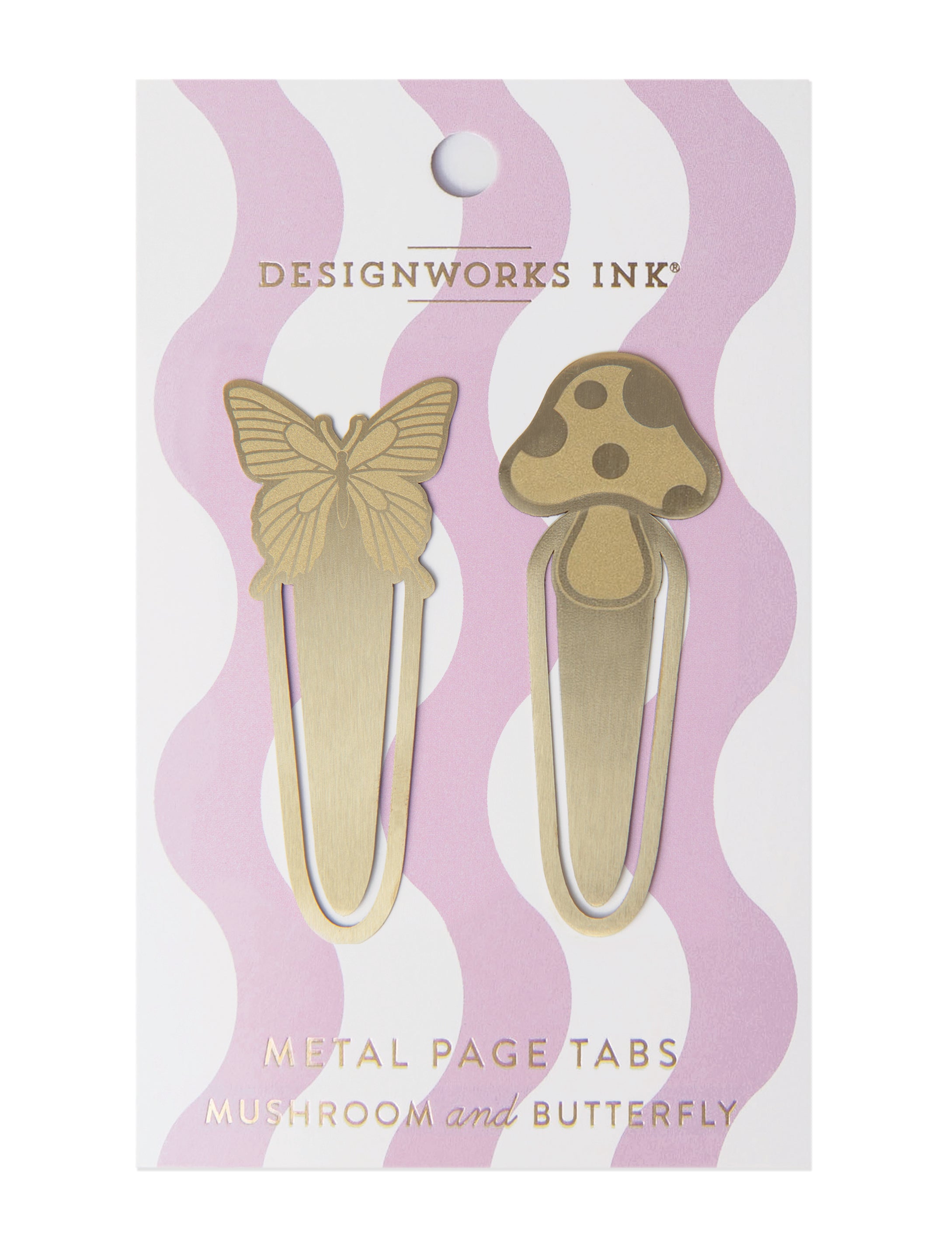 Metal Page Tabs - Mushrooms & Butterfly