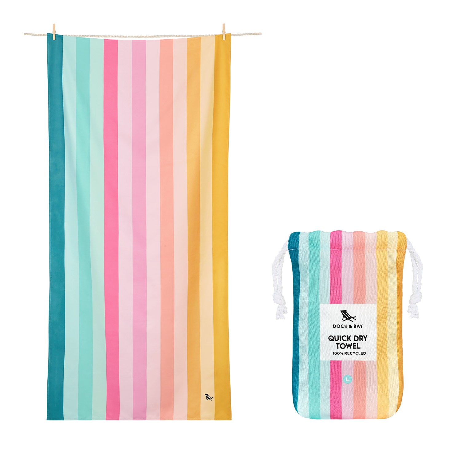 Dock and bay, Beach Towel Coastal Candy Large Quinlan's Gifts