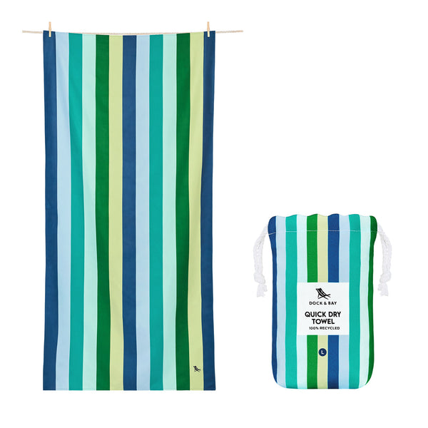 Dock and bay, Beach Towel Cool Lagoon Large Quinlan's Gifts