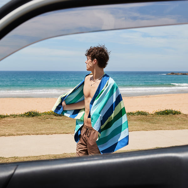 Dock and Bay, Beach Towel Cool Lagoon Large Dock and Bay
