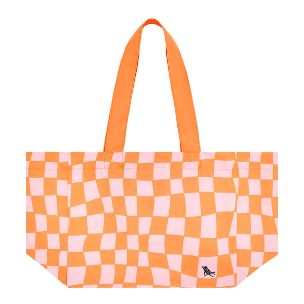Dock and Bay, Foldable Tote Bag - Groovy Check Dock And Bay
