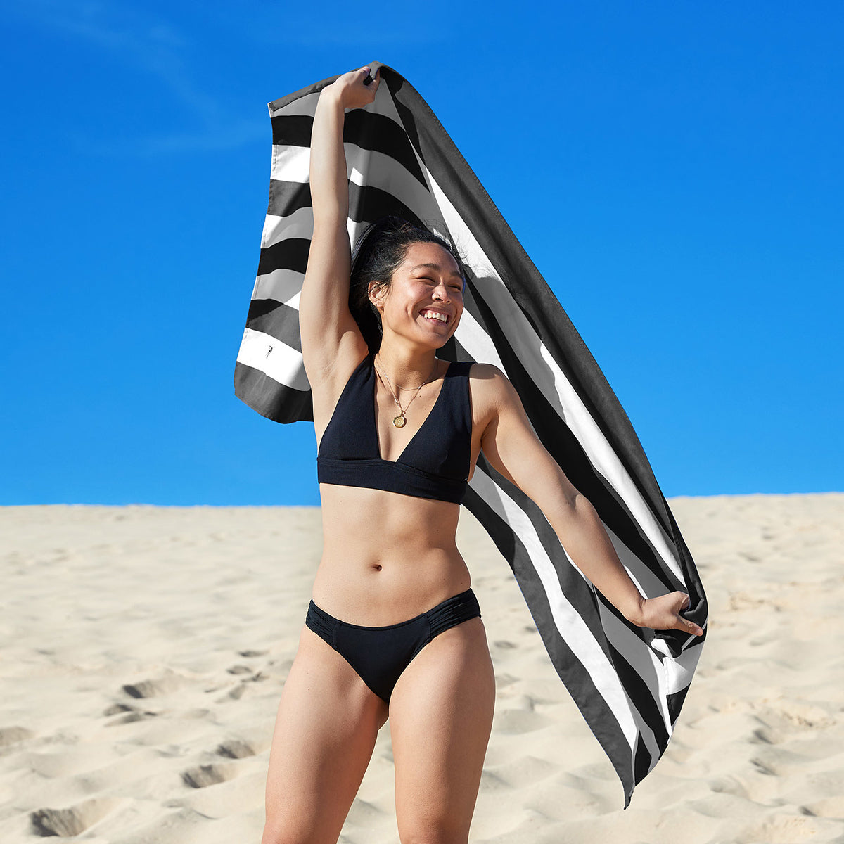 Dock and Bay, Quick Dry Towel - Kamari Charcoal - Large Dock and Bay