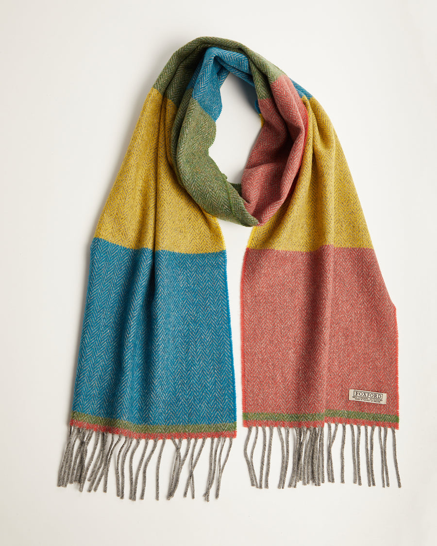 Foxford, Colour Block Lambswool Scarf