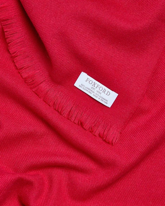 Foxford, Tomato Fine Wool Cashmere Blend Scarf