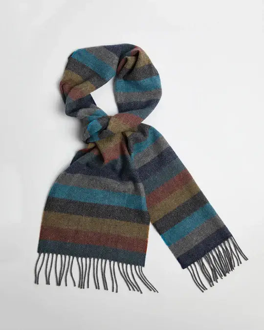 Foxford, Multistripe Lambswool Scarf Foxford