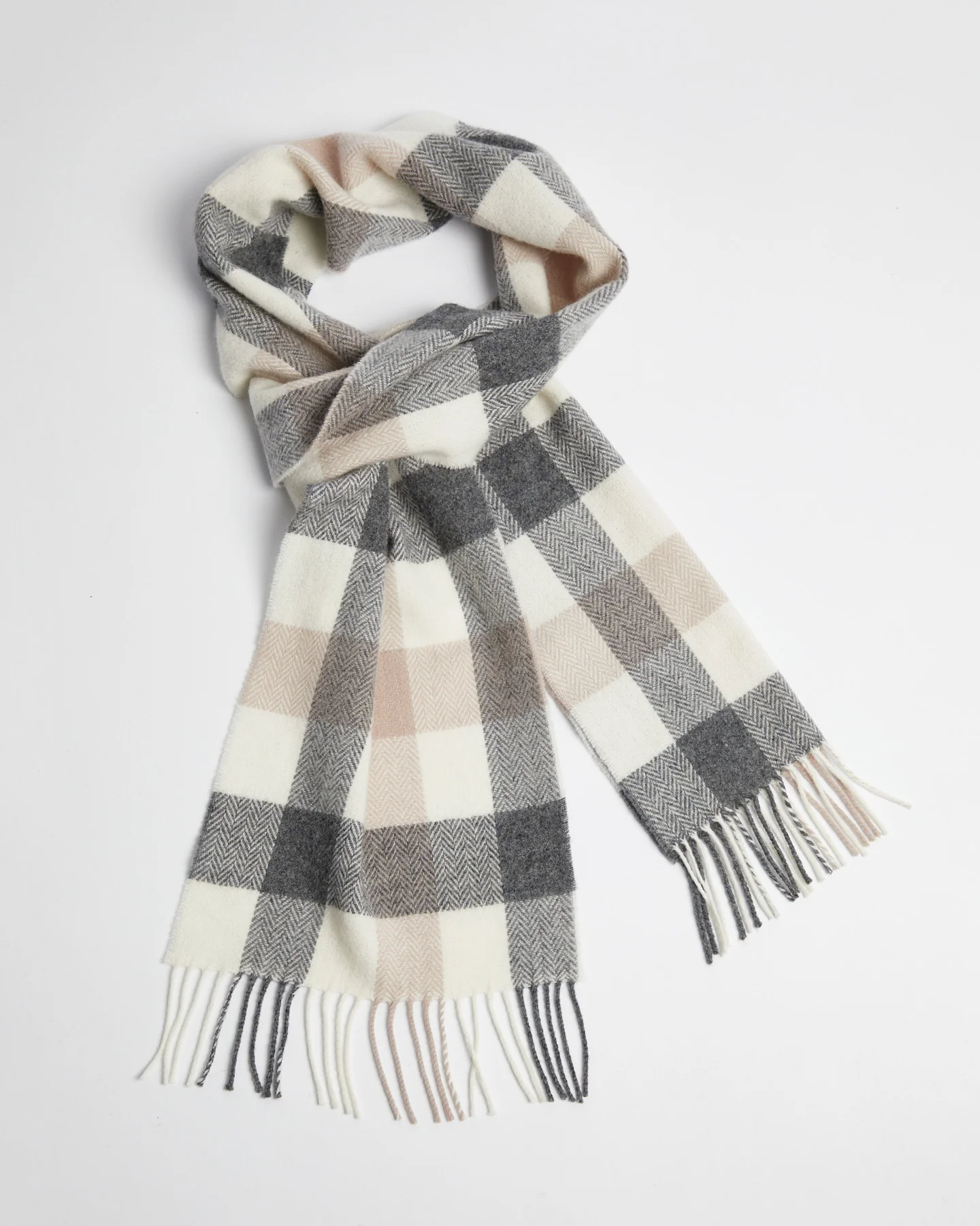 Foxford, Classic Block Check Lambswool Scarf