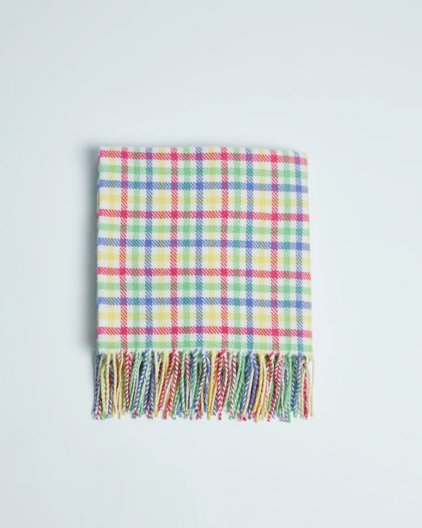 Foxford, Rainbow Check Lambswool Baby Blanket