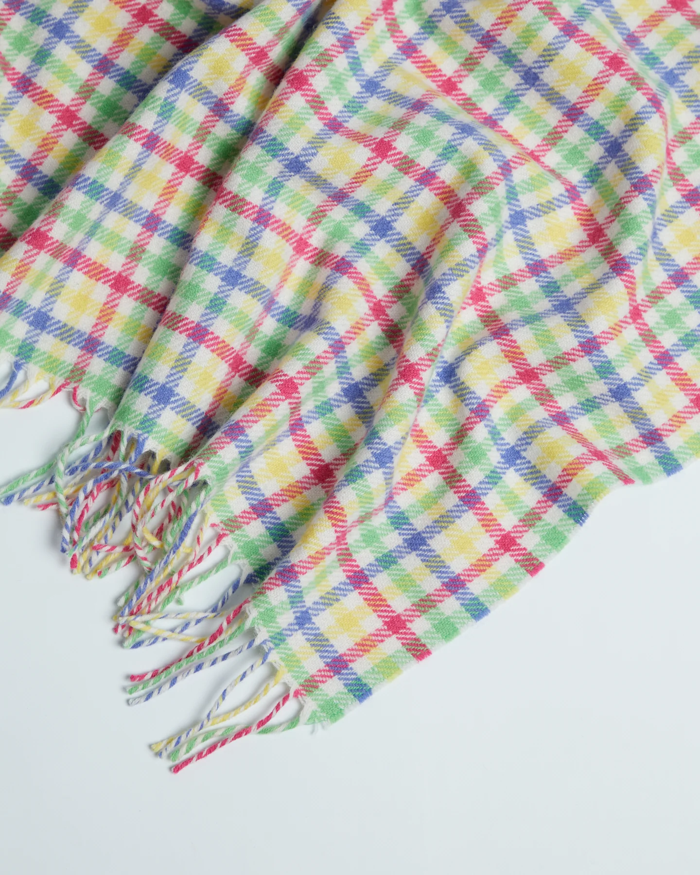 Foxford, Rainbow Check Lambswool Baby Blanket