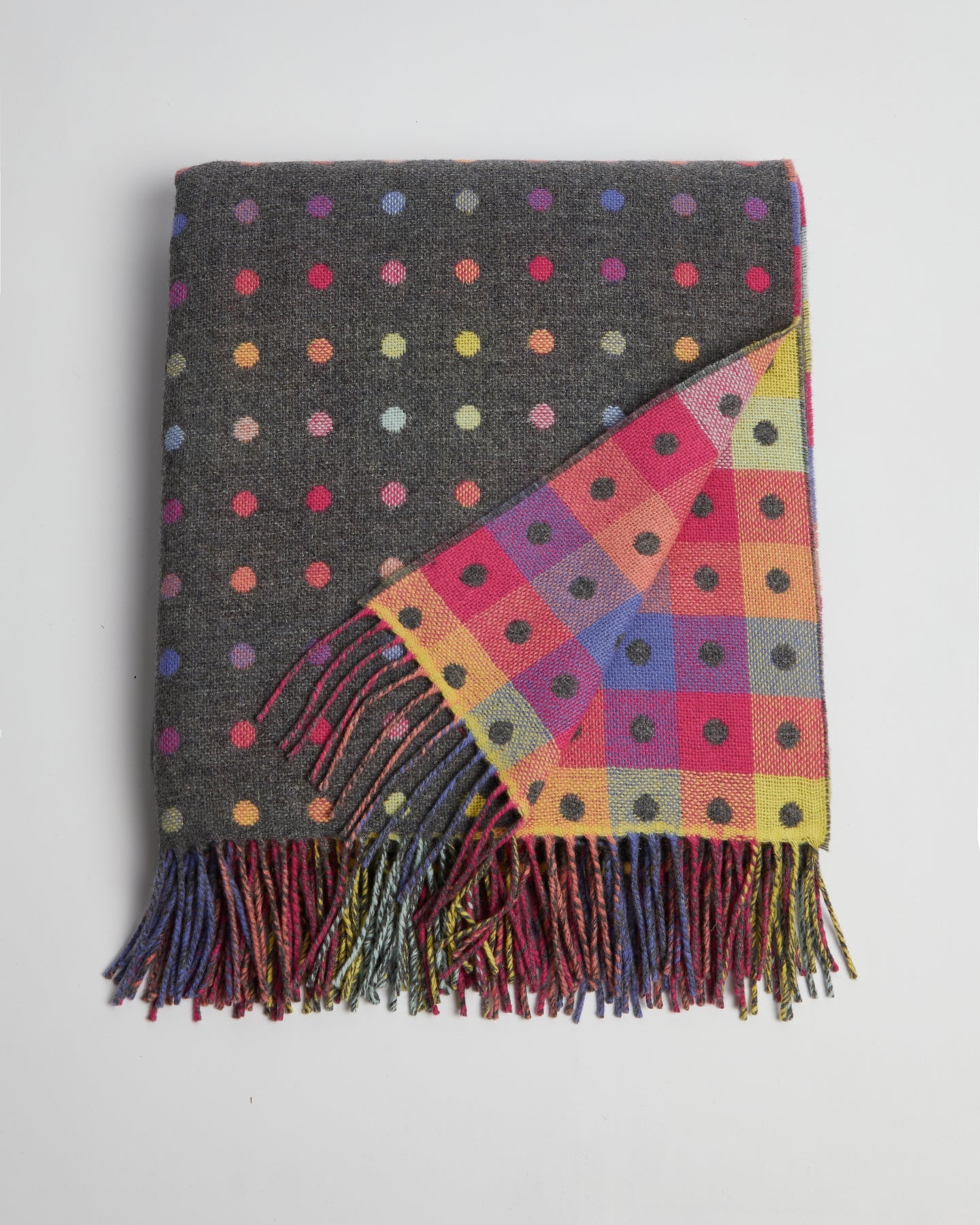 Foxford, Grey Rainbow Multi-Spot Throw