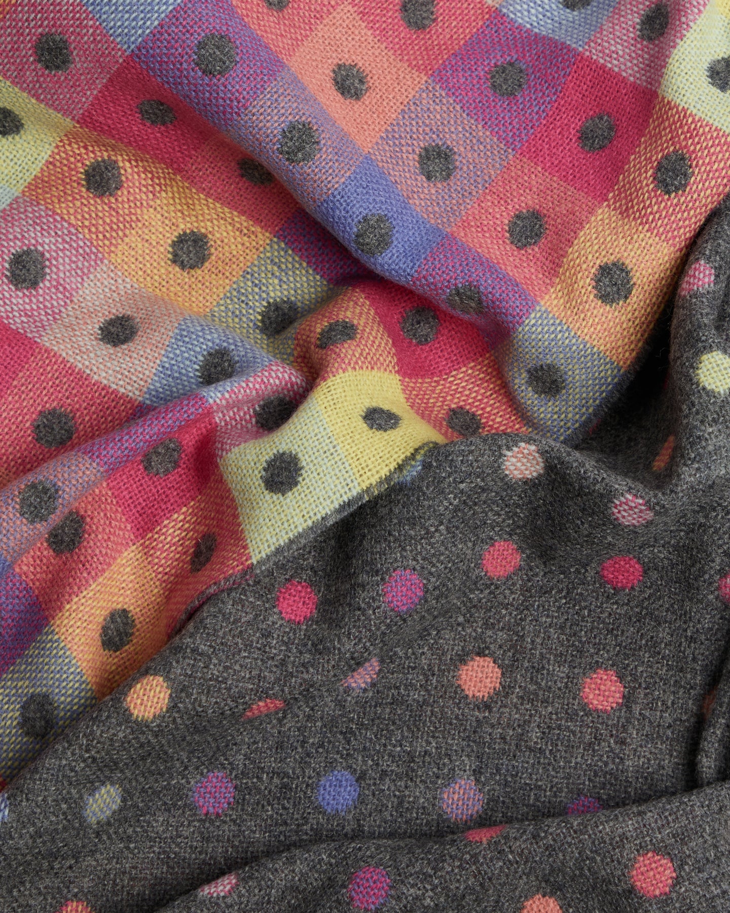 Foxford, Grey Rainbow Multi-Spot Throw