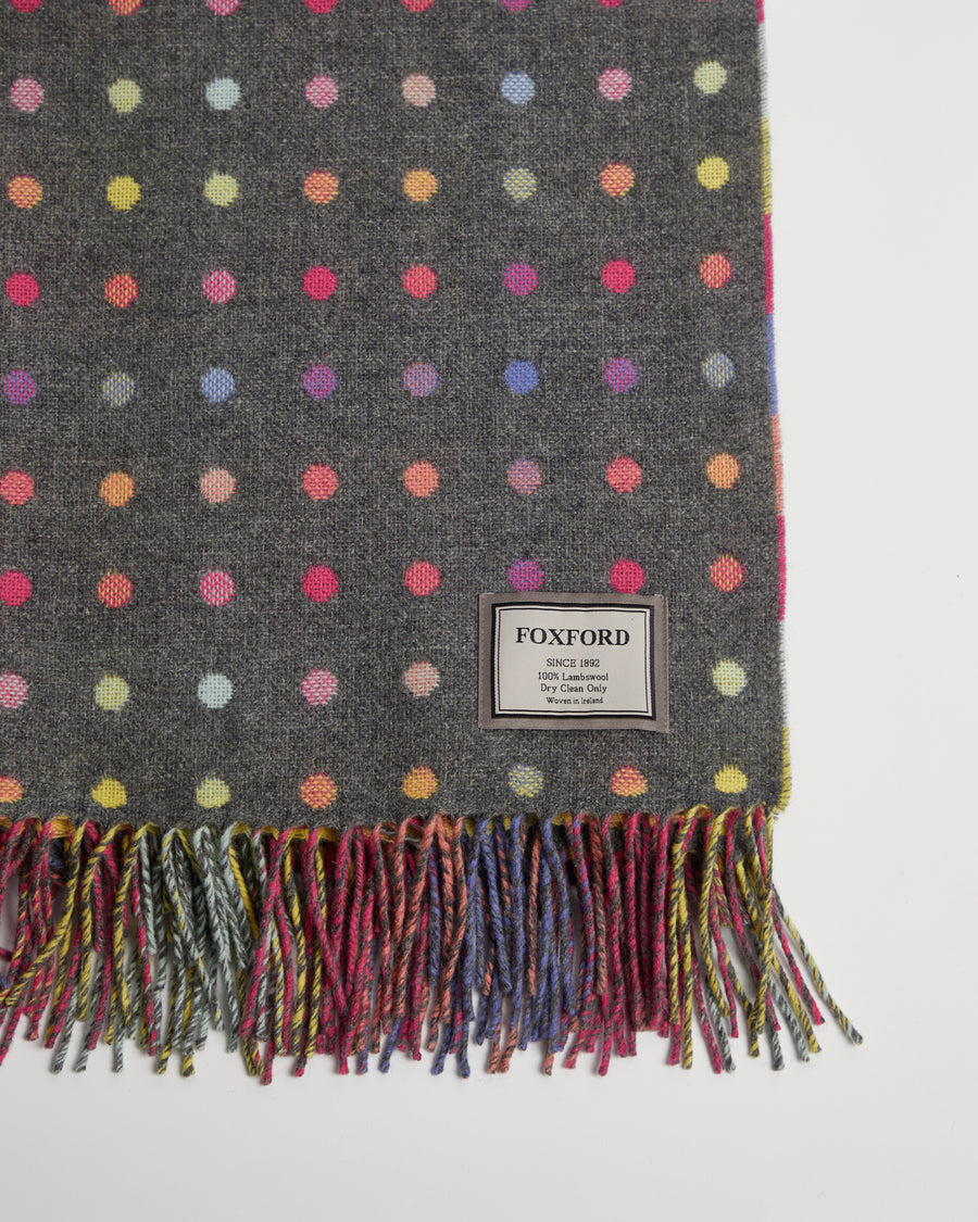 Foxford, Grey Rainbow Multi-Spot Throw