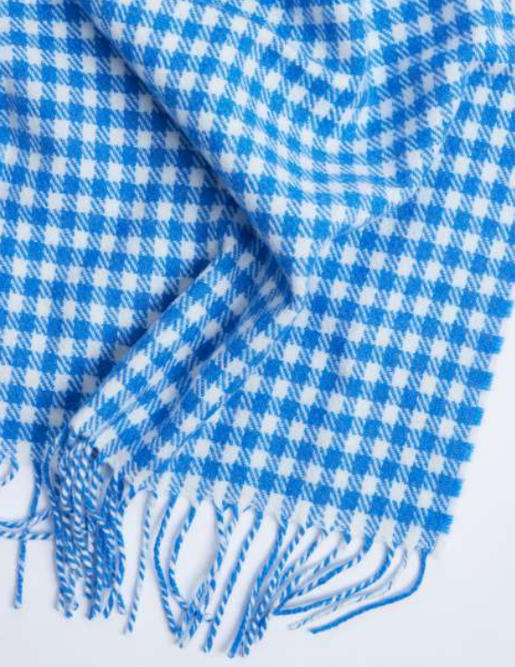 Foxford, Blue Gingham Baby Throw Foxford
