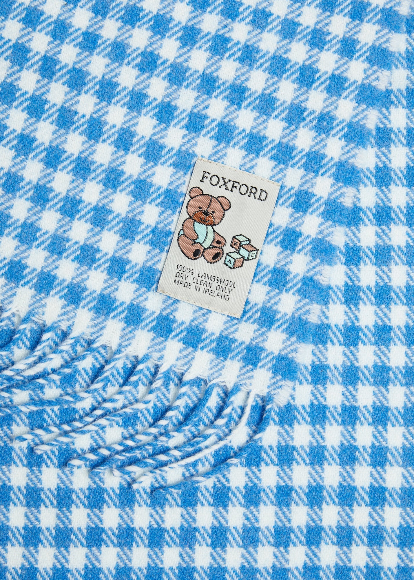 Foxford, Blue Gingham Baby Throw Foxford