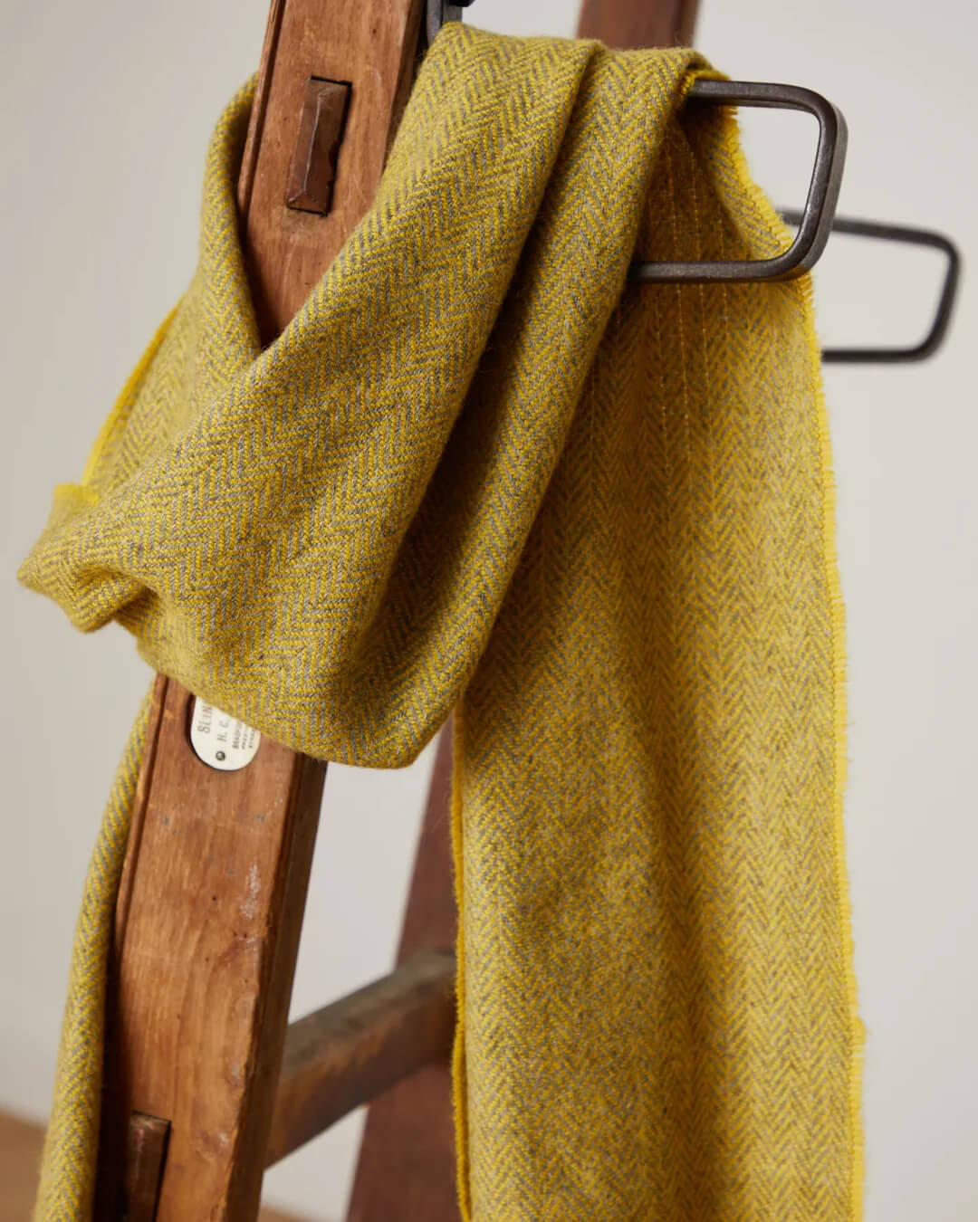 Foxford, Gold Herringbone Lambswool Scarf