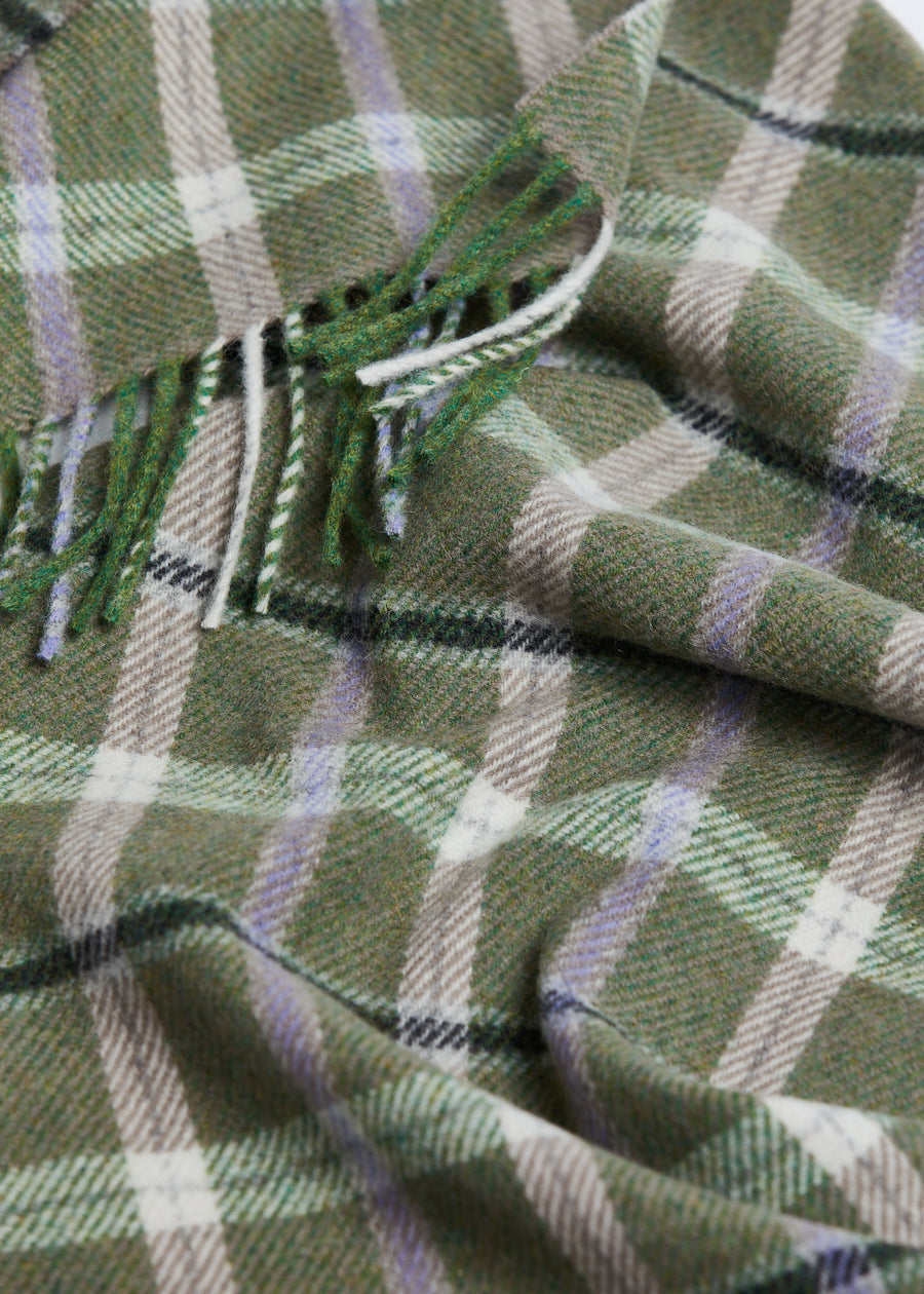 Foxford, Green and Mink Lambswool Scarf Foxford