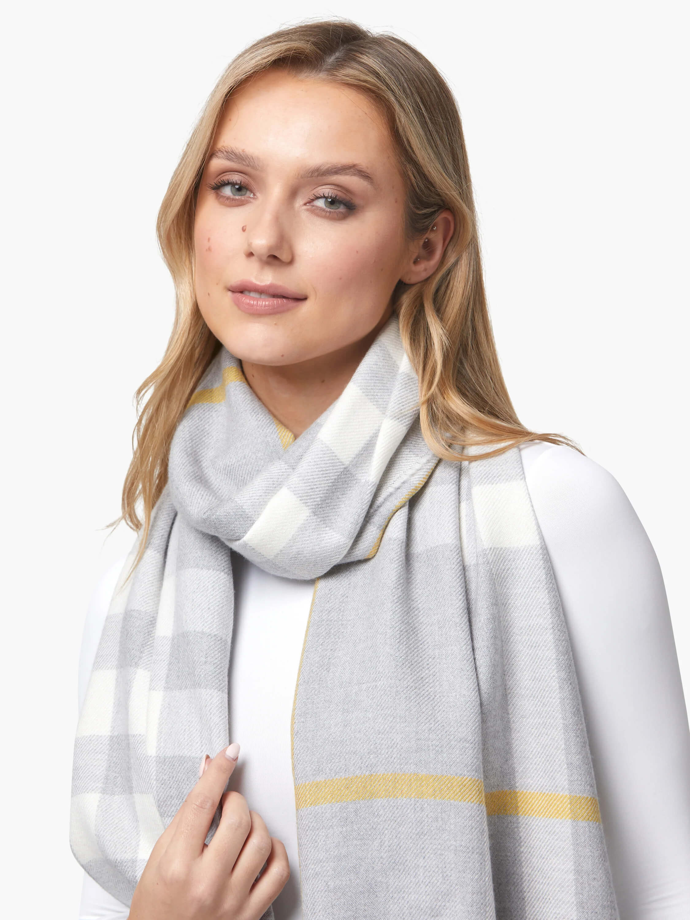 Foxford, Grey & Gold Extra-Fine Merino Scarf