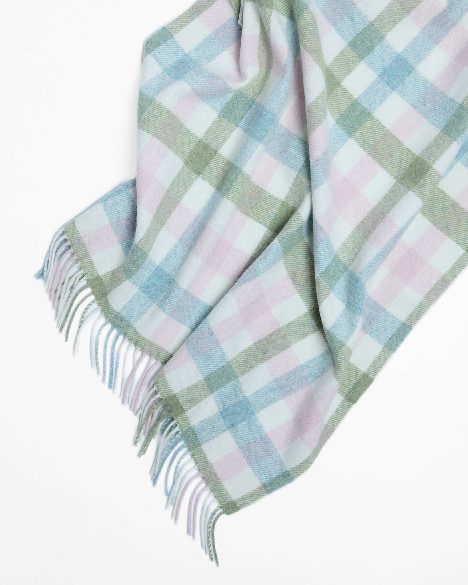 Foxford, Pastel Check Lambswool Baby Blanket