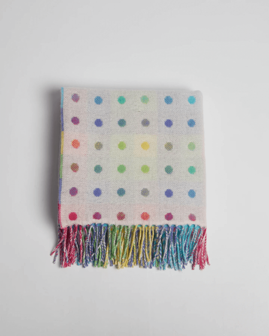 Foxford, Rainbow Spot Lambswool Baby Blanket Foxford