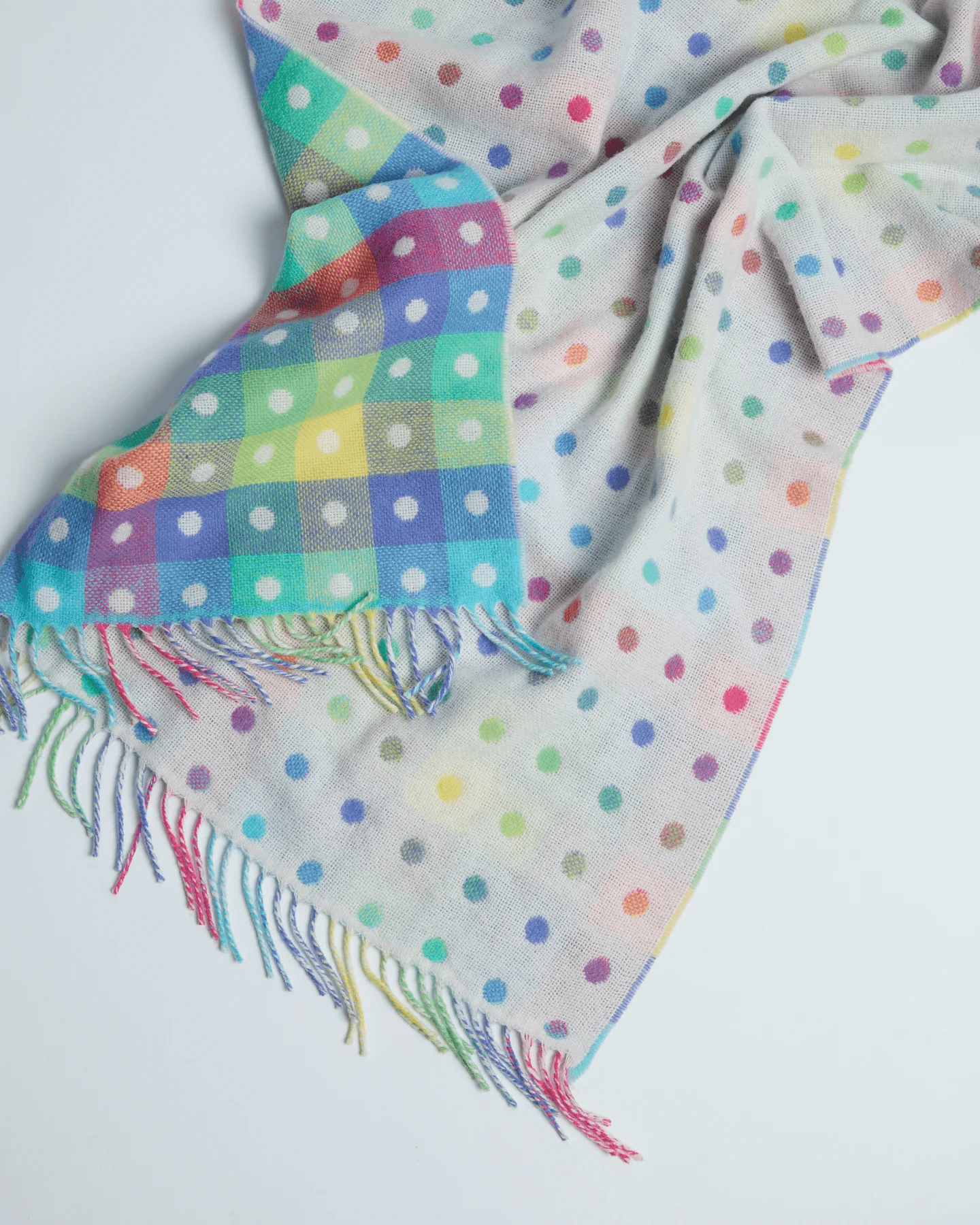 Foxford, Rainbow Spot Lambswool Baby Blanket Foxford