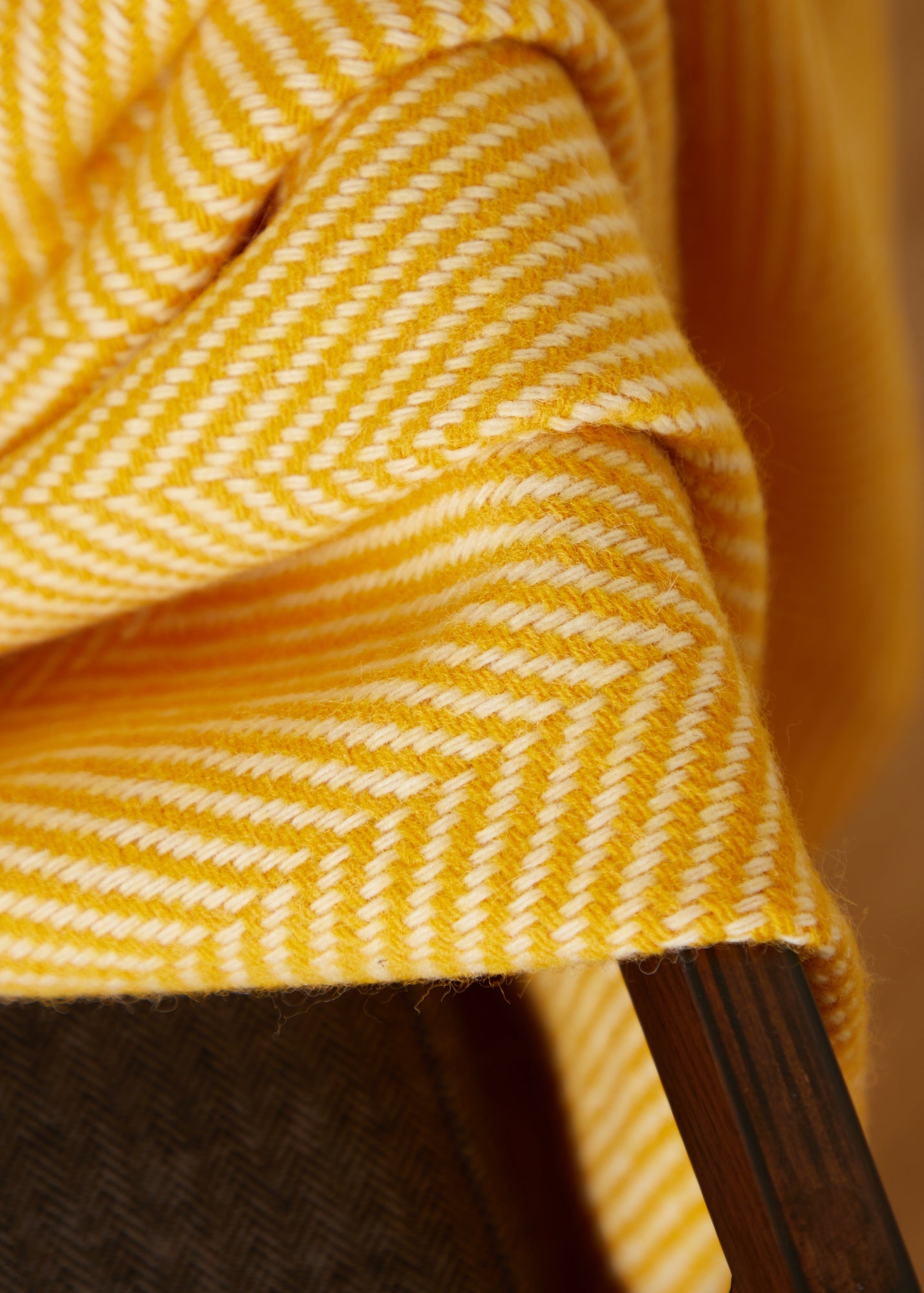Foxford, Yellow Herringbone Merino Throw