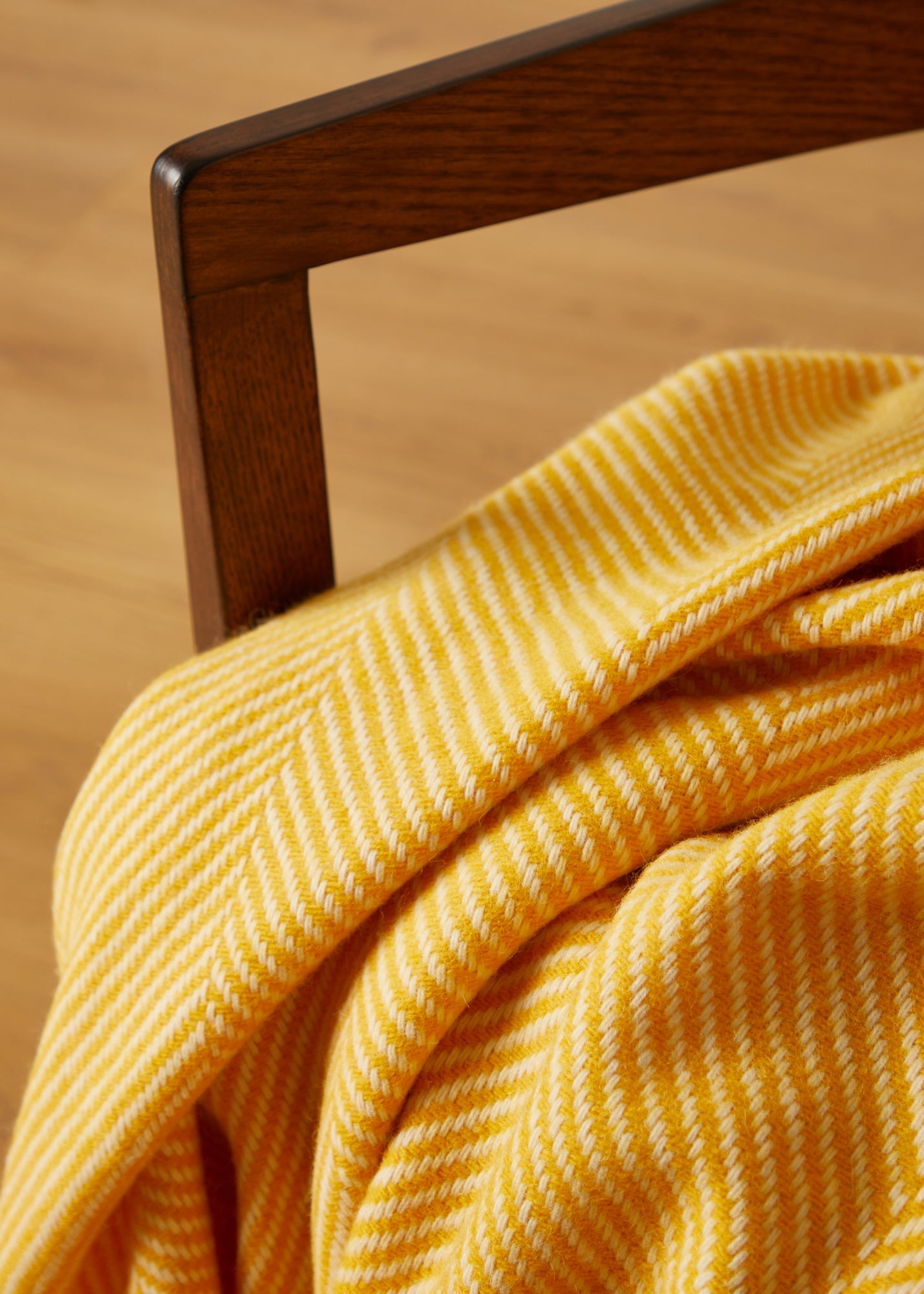 Foxford, Yellow Herringbone Merino Throw
