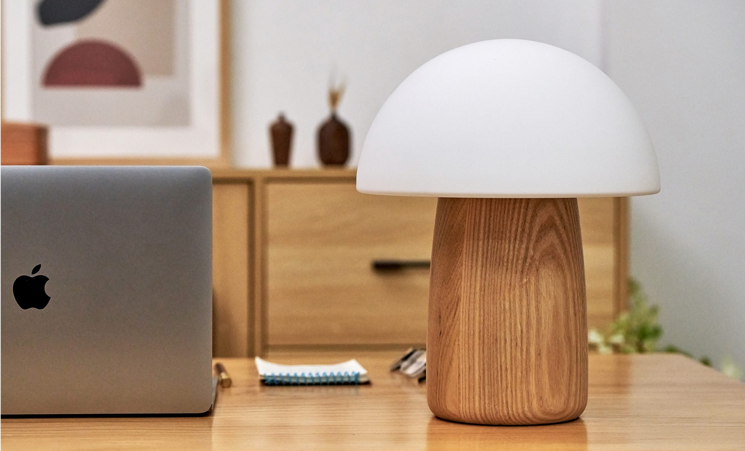 Large Alice Mushroom Lamp White Ash