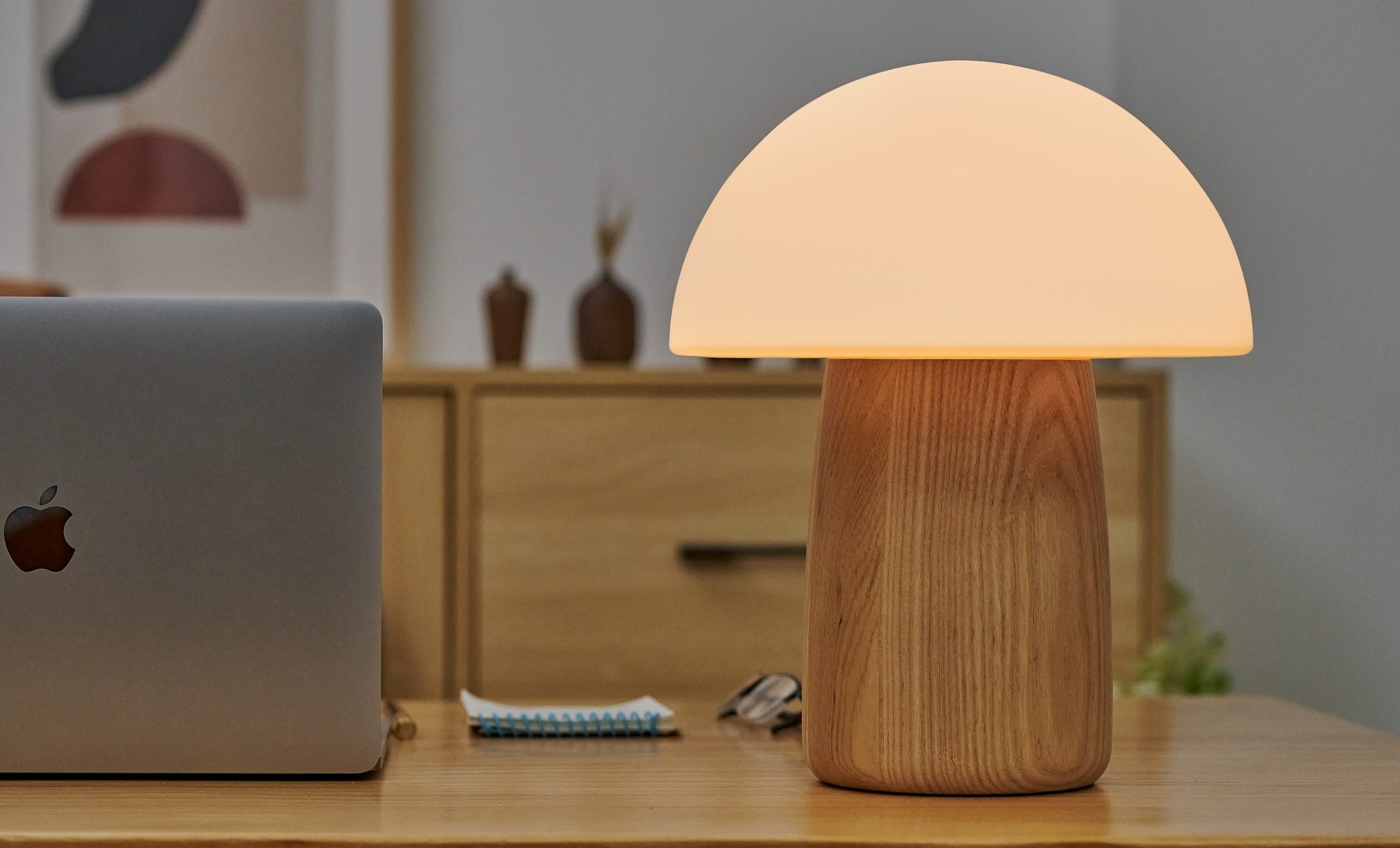 Large Alice Mushroom Lamp White Ash