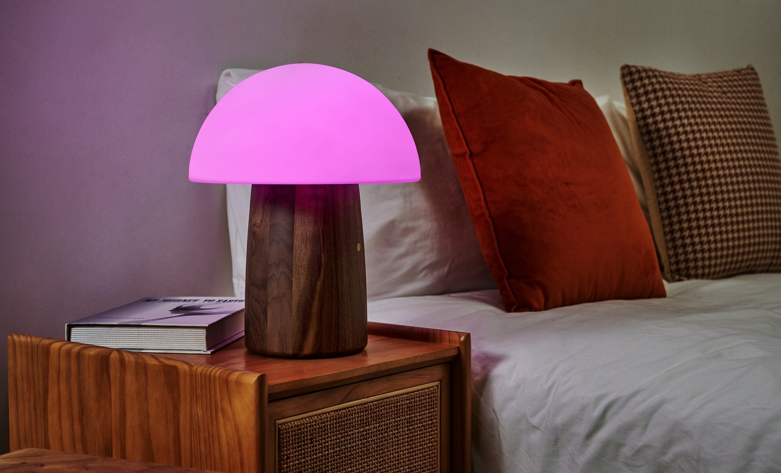 Gingko, Large Alice Mushroom Lamp Walnut Gingko