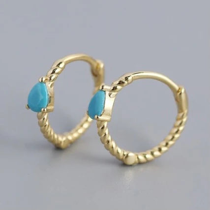 Azure Turquoise Rope Huggies Azure