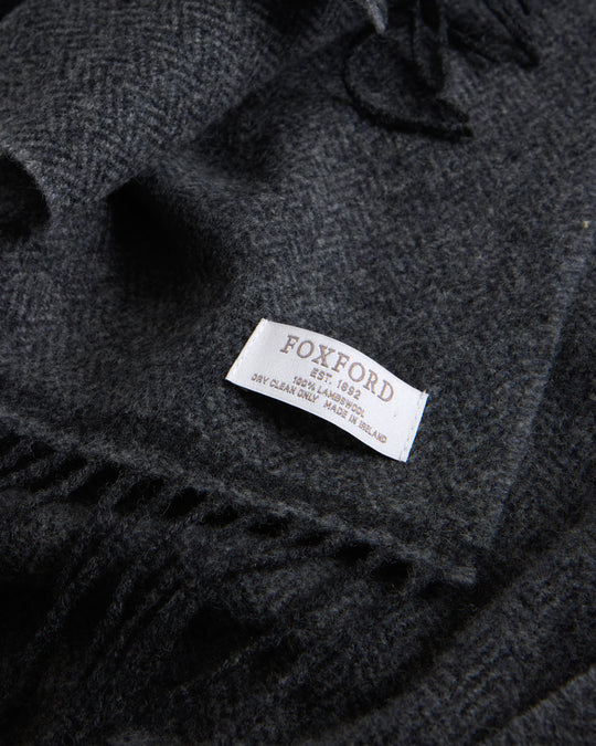Foxford, Graphite Lambswool Scarf