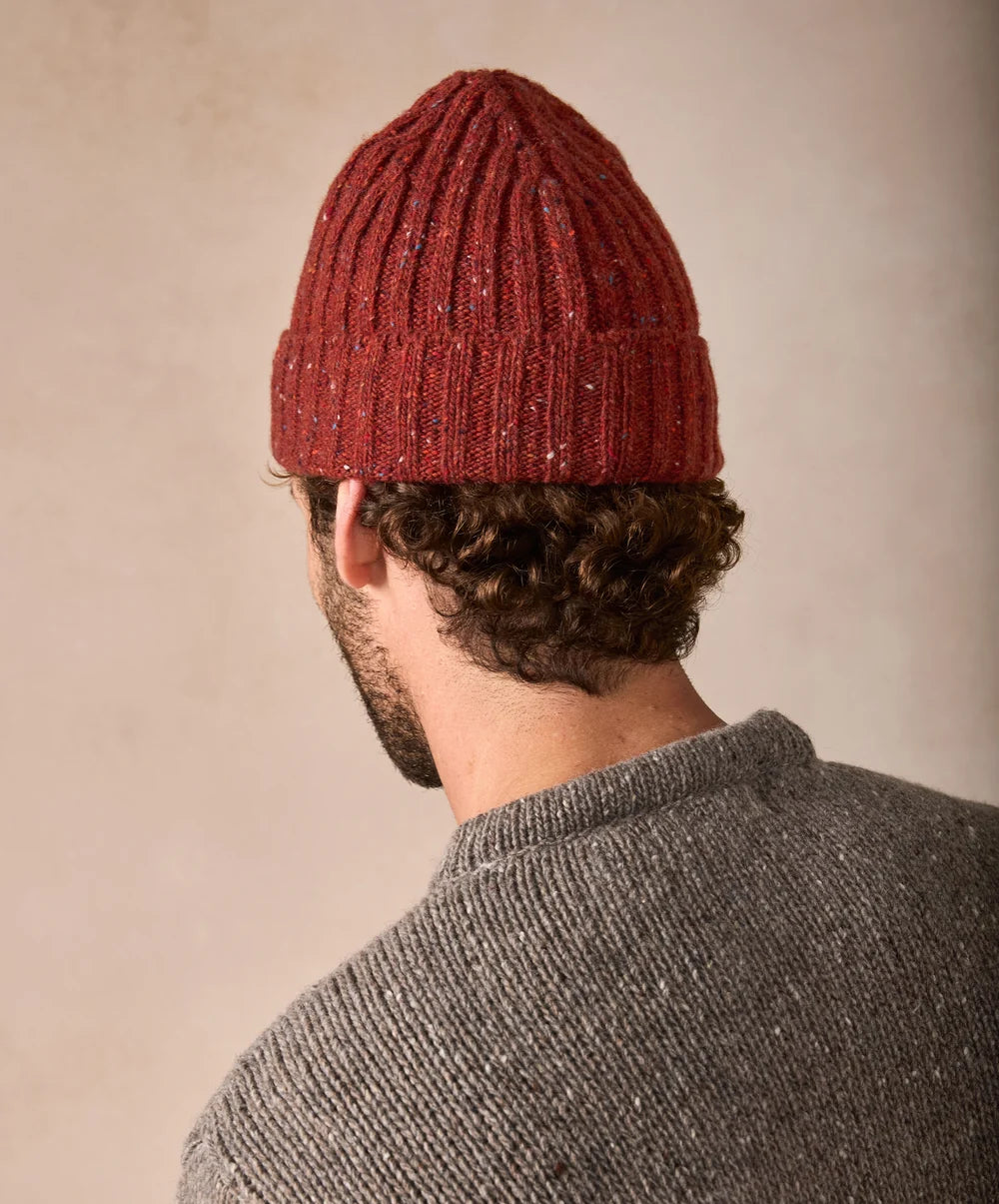 Irelands Eye, The Luxe Cashmere Ribbed Hat Copper Marl