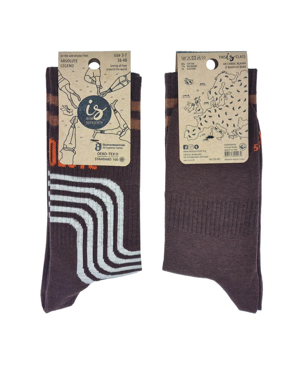 Irish Socksciety, Absolute Legend Brown (8-12)